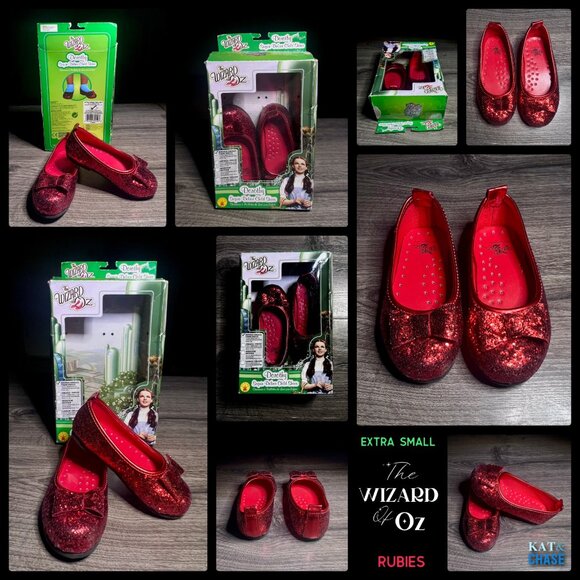 Dorothy Sequin Deluxe Child Shoe Extra Small Petit Size 10 Rubies 75 Anniversary - Picture 9 of 12